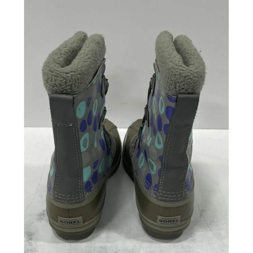 SOREL Yoot Pac Youth Size 6 Waterproof Insulated Snow Boots Gray Blue NY1814